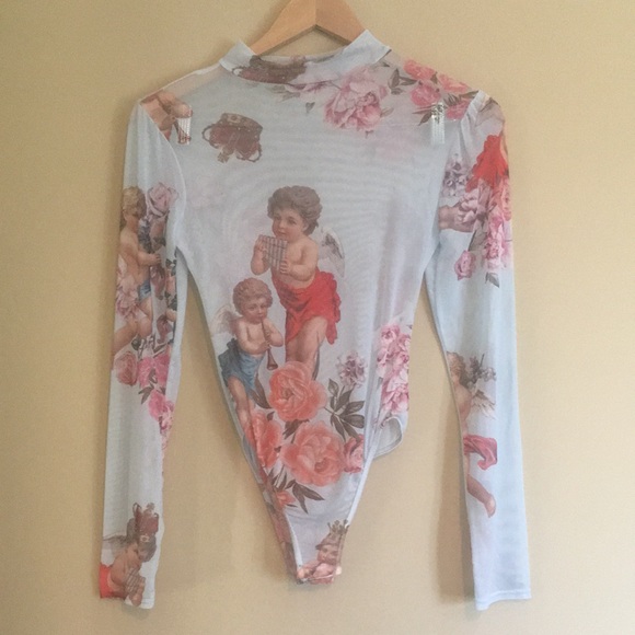 Nasty Gal Heaven Sent Cherub Mesh Bodysuit - Picture 5 of 16